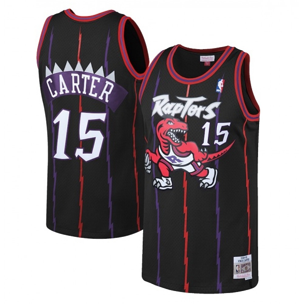 Youth Toronto Raptors #15 Vince Carter 1998-99 Black Mitchell & Ness Throwback Swingman Stitched Basketball Jersey