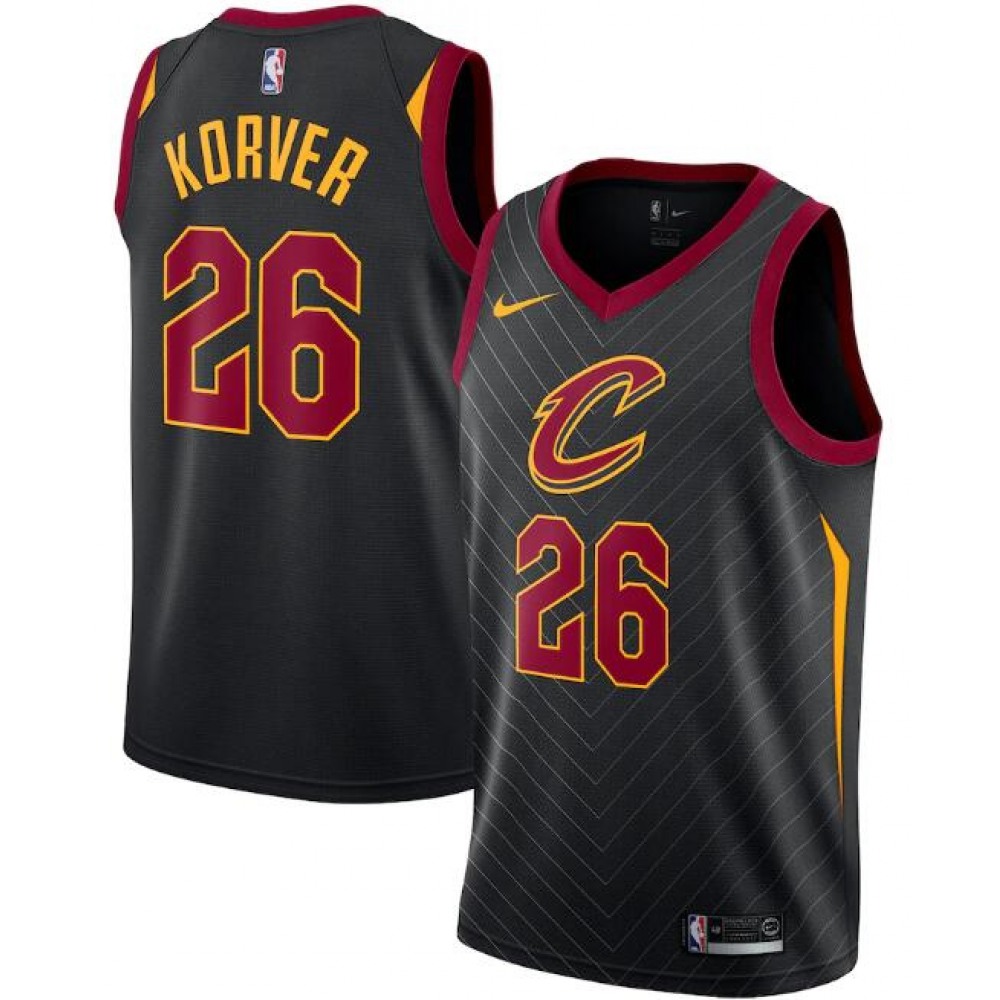 Men's Cleveland Cavaliers #26 Kyle Korver Black Statement Edition Swingman Stitched Jersey
