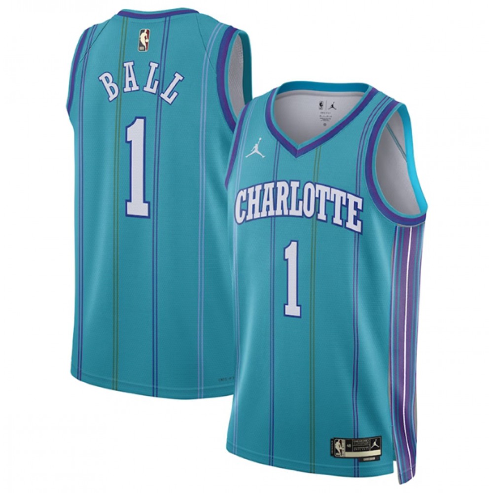 Men's Charlotte Hornets #1 LaMelo Ball Teal 2023/24 Classic Edition Stitched Basketball Jersey Men's Charlotte Hornets #1 LaMelo Ball Teal 2023/24 Classic Edition Stitched Basketball Jersey