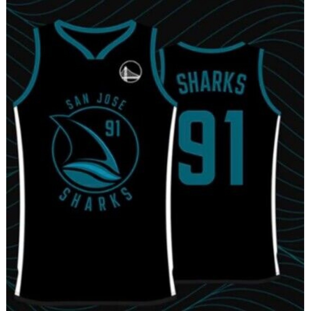 Men's Golden State Warriors x San Jose Sharks #91 Black Basketball Jersey Men's Golden State Warriors x San Jose Sharks #91 Black Basketball Jersey