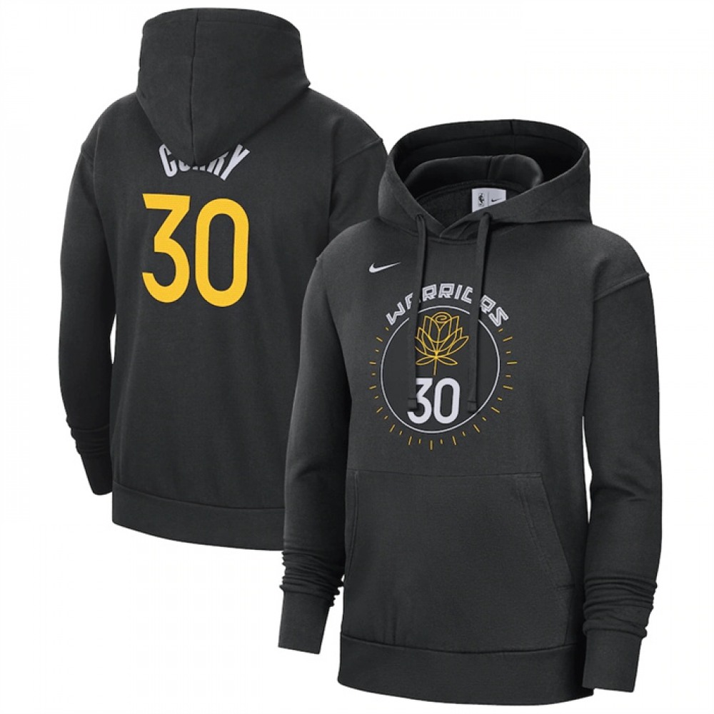 Men's Golden State Warriors #30 Stephen Curry Black 2022/23 City Edition Name & Number Essential Pullover Hoodie Men's Golden State Warriors #30 Stephen Curry Black 2022/23 City Edition Name & Number Essential Pullover Hoodie