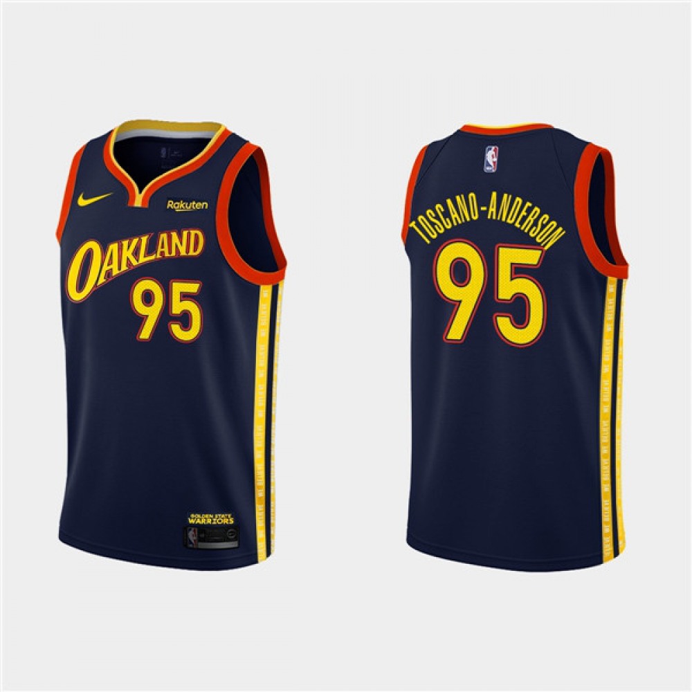 Men's Golden State Warriors #95 Juan Toscano-Anderson 2020-21 Navy City Edition Stitched NBA Jersey Men's Golden State Warriors #95 Juan Toscano-Anderson 2020-21 Navy City Edition Stitched NBA Jersey