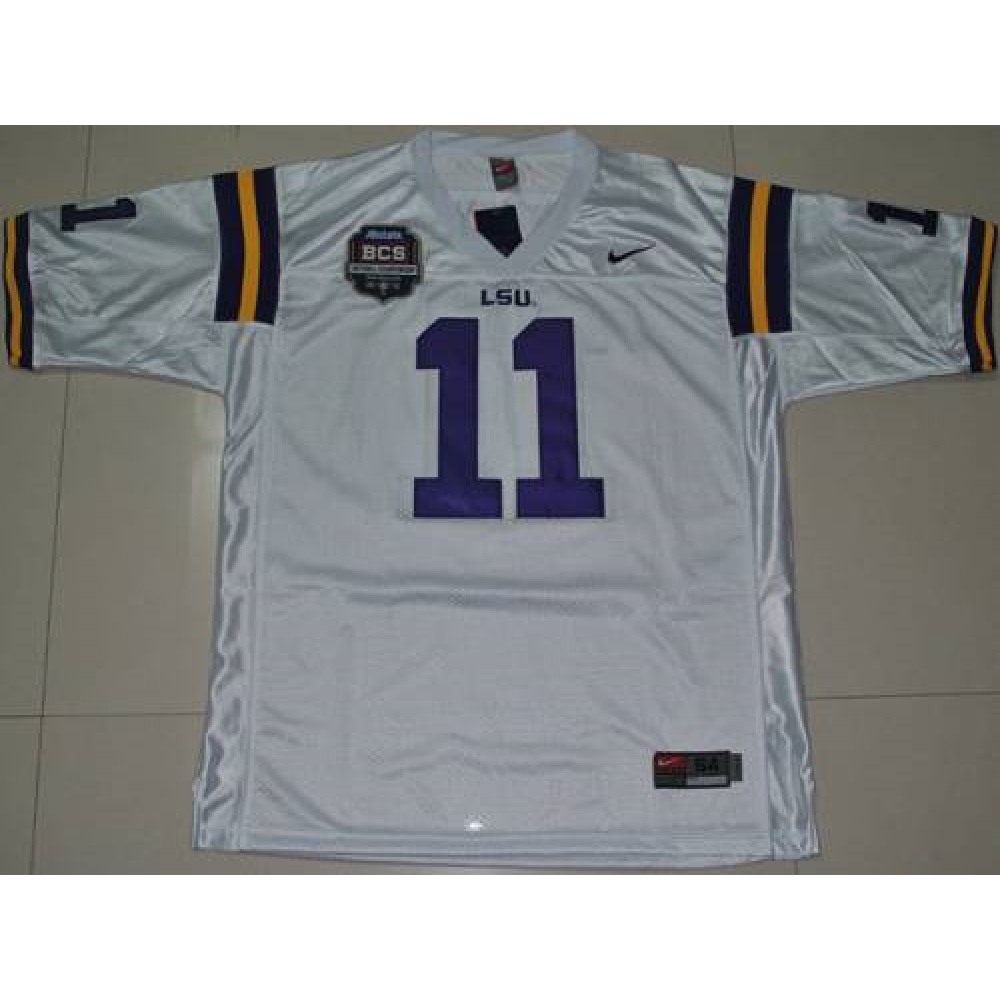 LSU Tigers #11 Spencer Ware White 2012 BCS Championship Patch Stitched NCAA Jersey LSU Tigers #11 Spencer Ware White 2012 BCS Championship Patch Stitched NCAA Jersey