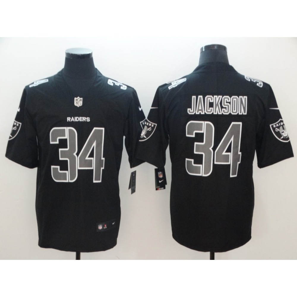 Men's Oakland Raiders #34 Bo Jackson 2018 Black Impact Limited Stitched NFL Jersey Men's Oakland Raiders #34 Bo Jackson 2018 Black Impact Limited Stitched NFL Jersey