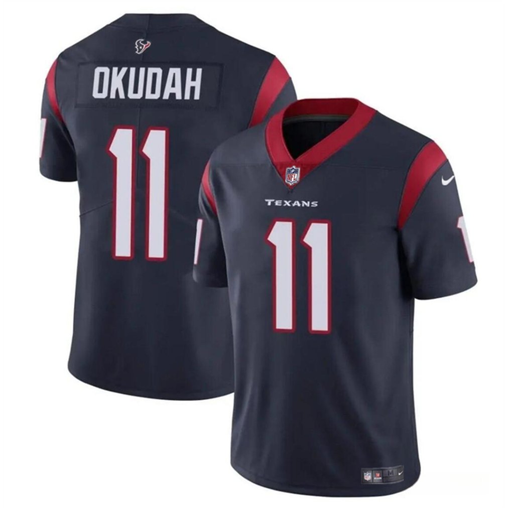 Men's Houston Texans #11 Jeff Okudah Navy Vapor Untouchable Stitched Football Jersey Men's Houston Texans #11 Jeff Okudah Navy Vapor Untouchable Stitched Football Jersey