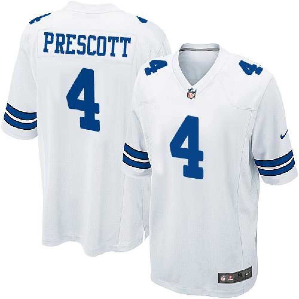 Nike Cowboys #4 Dak Prescott White Youth Stitched NFL Elite Jersey Nike Cowboys #4 Dak Prescott White Youth Stitched NFL Elite Jersey