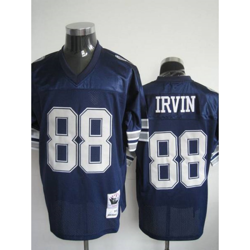 Mitchell & Ness Cowboys #88 Michael Irvin Blue Throwback Stitched NFL Jersey