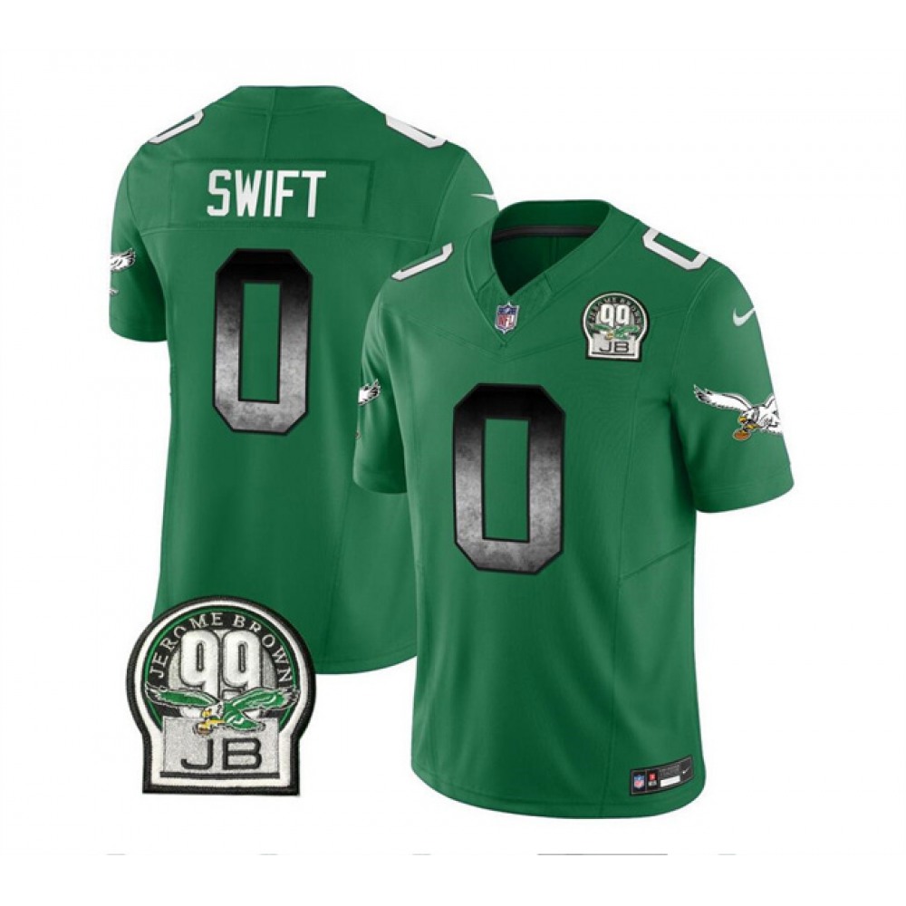 Men's Philadelphia Eagles #0 D'Andre Swift Green 2023 F.U.S.E. Throwback Vapor Untouchable Limited Stitched Football Jersey Men's Philadelphia Eagles #0 D'Andre Swift Green 2023 F.U.S.E. Throwback Vapor Untouchable Limited Stitched Football Jersey