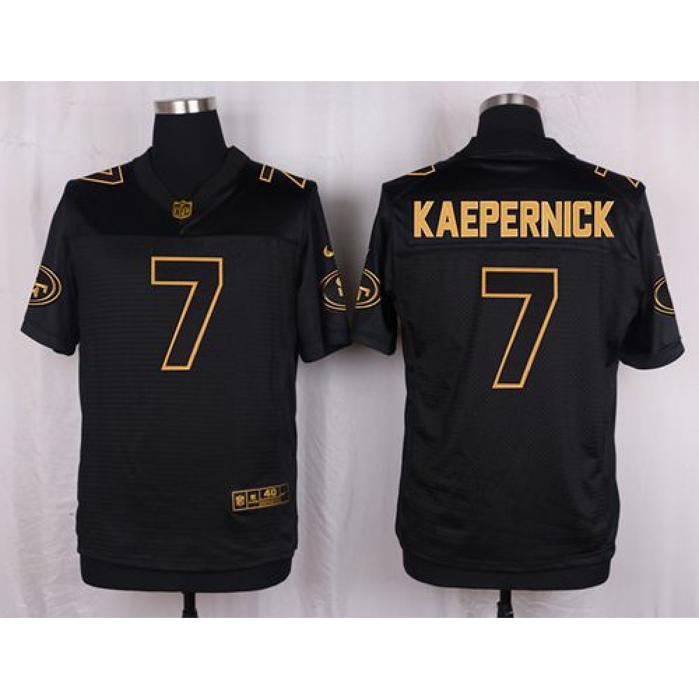 Nike 49ers #7 Colin Kaepernick Black Men's Stitched NFL Elite Pro Line Gold Collection Jersey