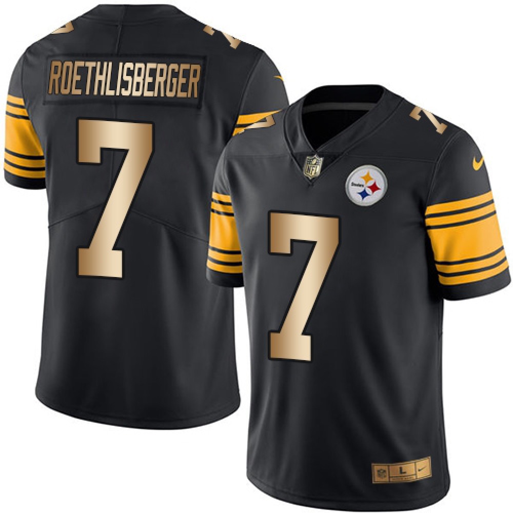 Nike Steelers #7 Ben Roethlisberger Black Men's Stitched NFL Limited Gold Rush Jersey Nike Steelers #7 Ben Roethlisberger Black Men's Stitched NFL Limited Gold Rush Jersey