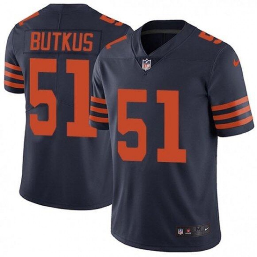 Men's Chicago Bears #51 Dick Butkus Navy Color Rush Limited Stitched Jersey Men's Chicago Bears #51 Dick Butkus Navy Color Rush Limited Stitched Jersey