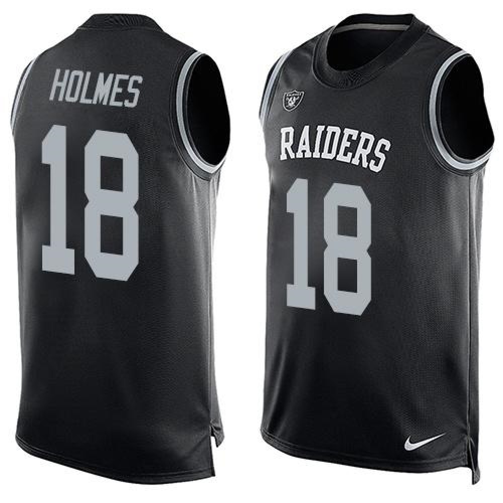 Nike Raiders #18 Andre Holmes Black Team Color Men's Stitched NFL Limited Tank Top Jersey Nike Raiders #18 Andre Holmes Black Team Color Men's Stitched NFL Limited Tank Top Jersey