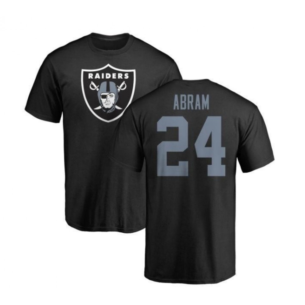 Men's Las Vegas Raiders #24 Johnathan Abram Black T-Shirt Men's Las Vegas Raiders #24 Johnathan Abram Black T-Shirt