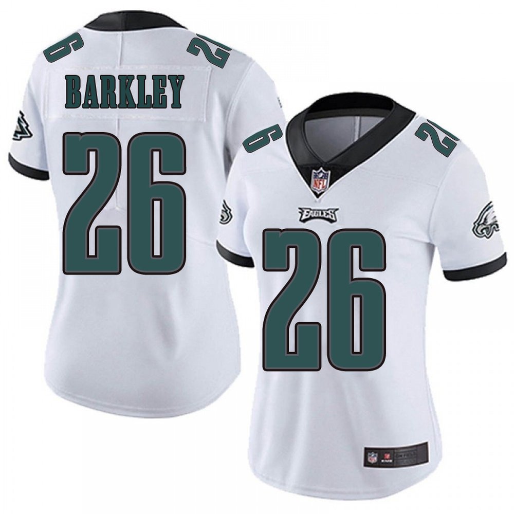 Women's Philadelphia Eagles #26 Saquon Barkley White Vapor Untouchable Limited Stitched Football Jersey Women's Philadelphia Eagles #26 Saquon Barkley White Vapor Untouchable Limited Stitched Football Jersey