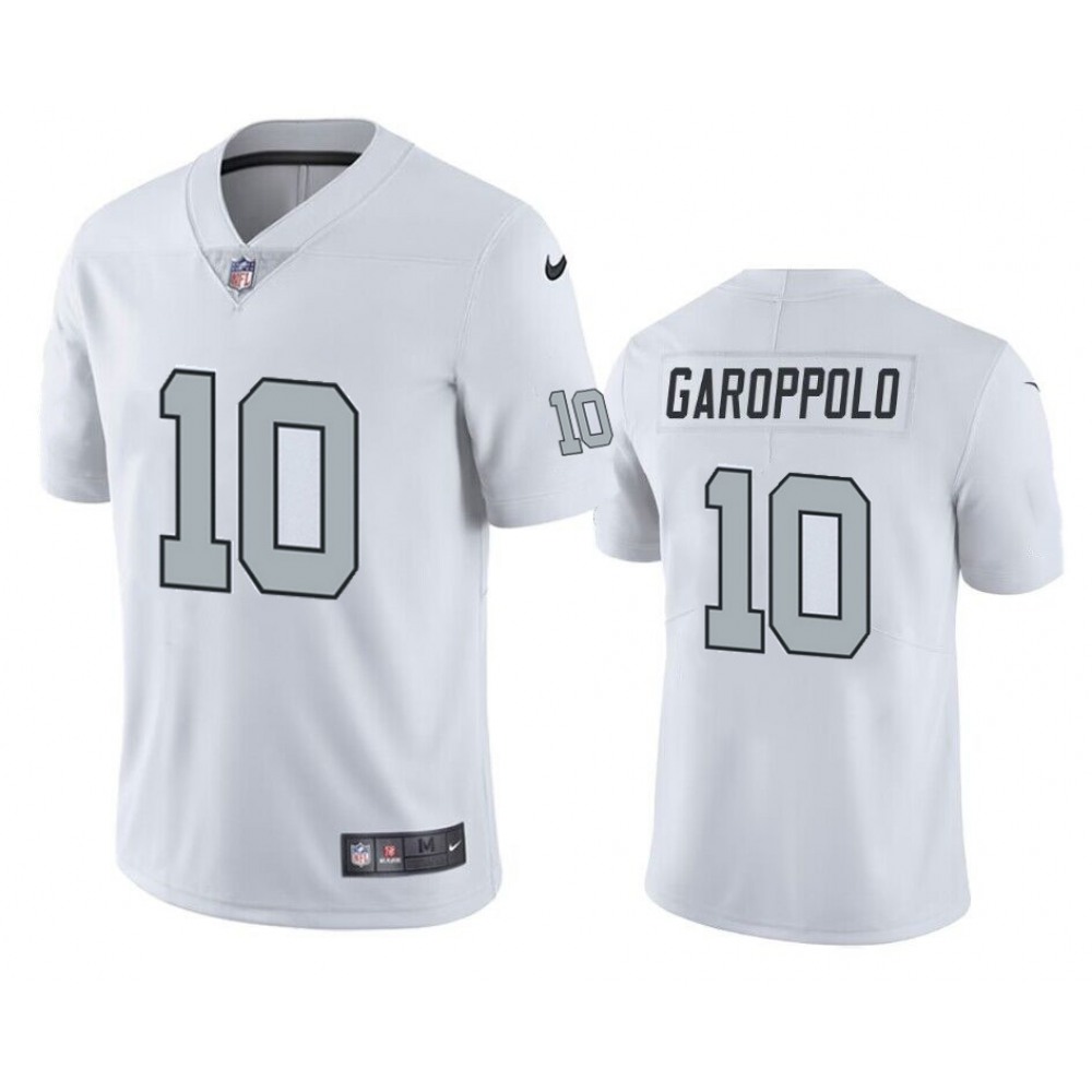 Men's Las Vegas Raiders #10 Jimmy Garoppolo White Vapor Untouchable Stitched Football Jersey Men's Las Vegas Raiders #10 Jimmy Garoppolo White Vapor Untouchable Stitched Football Jersey
