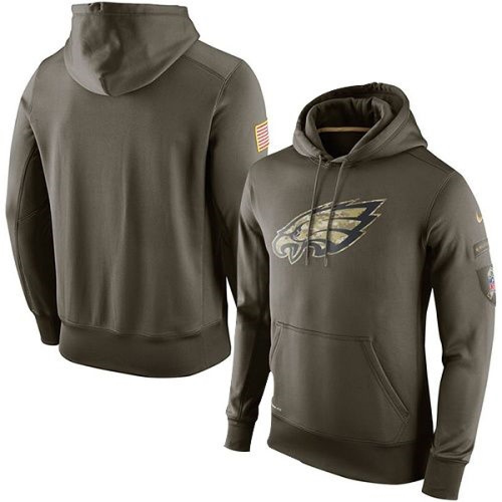 Men's Philadelphia Eagles Nike Olive Salute To Service KO Performance Hoodie Men's Philadelphia Eagles Nike Olive Salute To Service KO Performance Hoodie