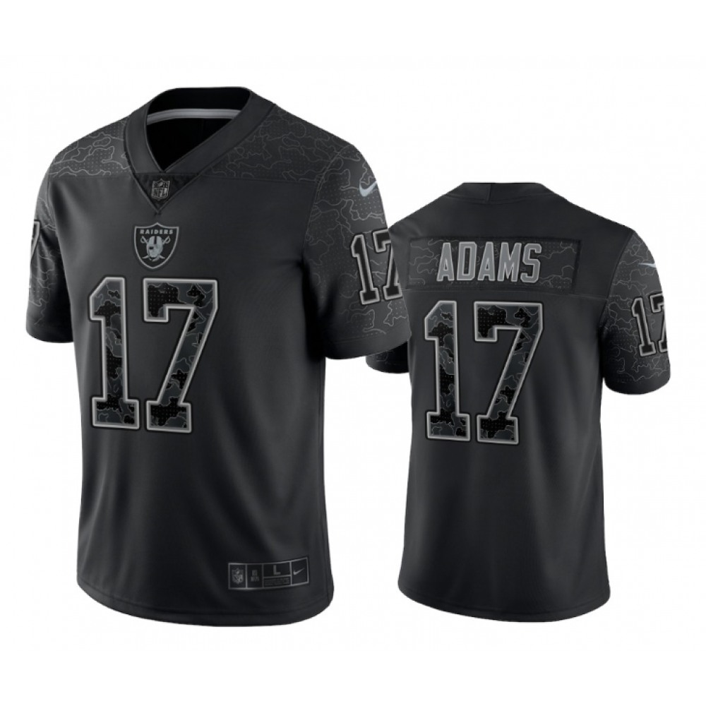 Men's Las Vegas Raiders #17 Davante Adams Black Reflective Limited Stitched Football Jersey Men's Las Vegas Raiders #17 Davante Adams Black Reflective Limited Stitched Football Jersey