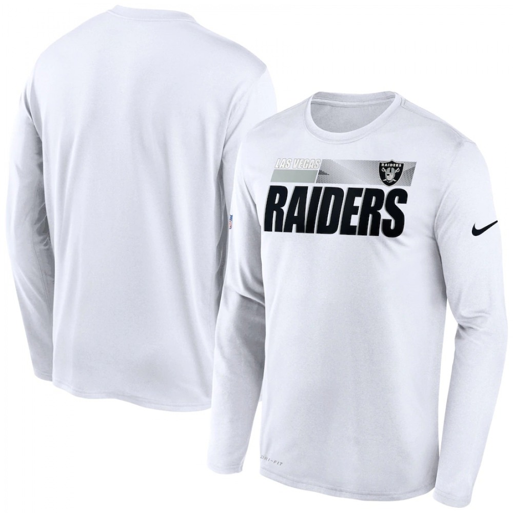 Men's Las Vegas Raiders 2020 White Sideline Impact Legend Performance Long Sleeve T-Shirt Men's Las Vegas Raiders 2020 White Sideline Impact Legend Performance Long Sleeve T-Shirt