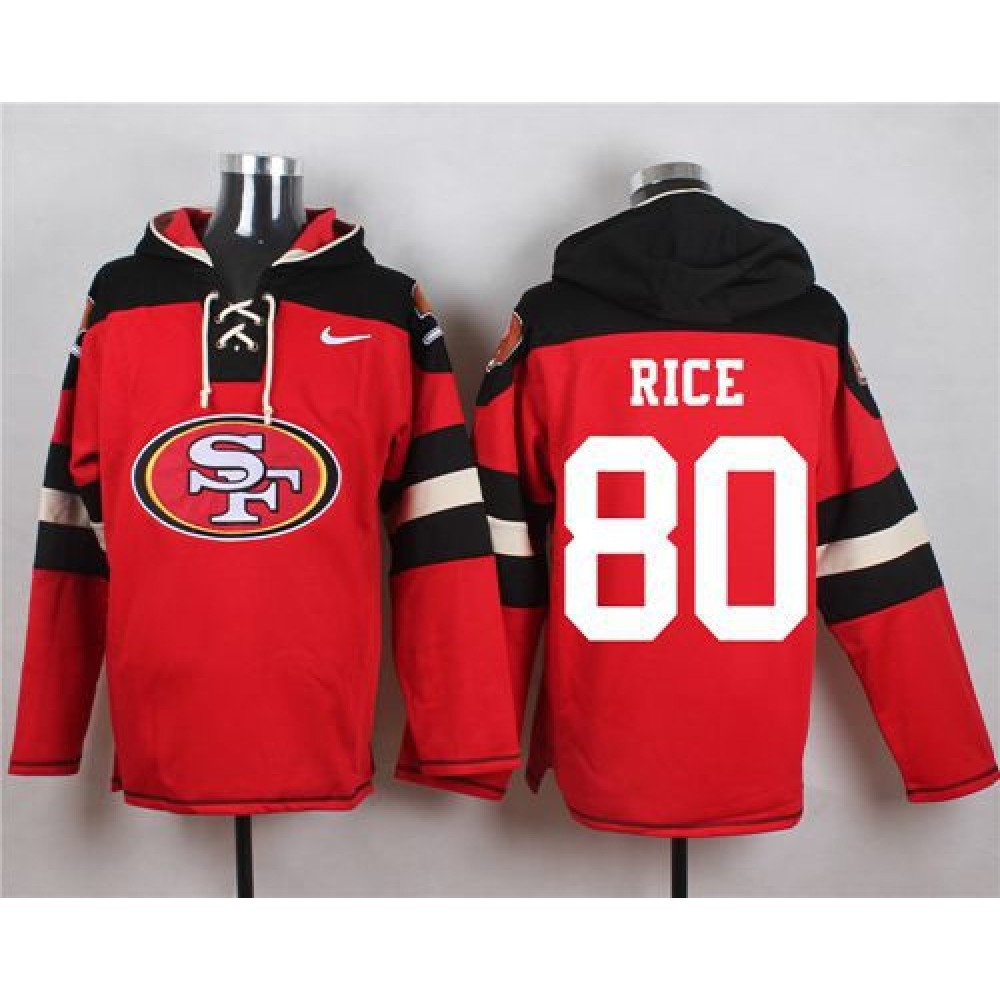 Nike 49ers #80 Jerry Rice Red Player Pullover NFL Hoodie
