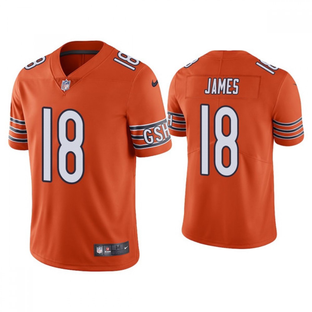 Men's Chicago Bears #18 Jesse James Orange Vapor untouchable Limited Stitched Jersey Men's Chicago Bears #18 Jesse James Orange Vapor untouchable Limited Stitched Jersey