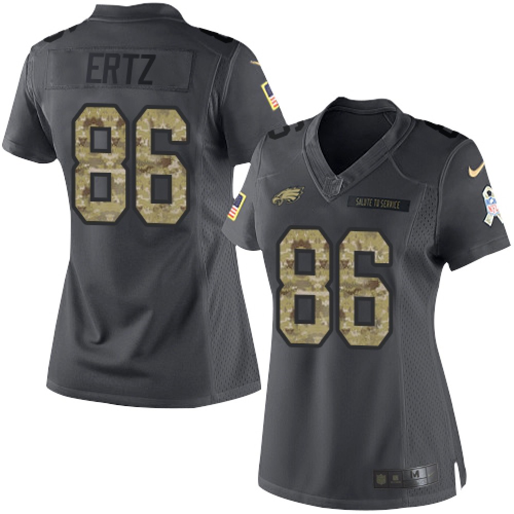 Nike Eagles #86 Zach Ertz Black Women's Stitched NFL Limited 2016 Salute to Service Jersey Nike Eagles #86 Zach Ertz Black Women's Stitched NFL Limited 2016 Salute to Service Jersey