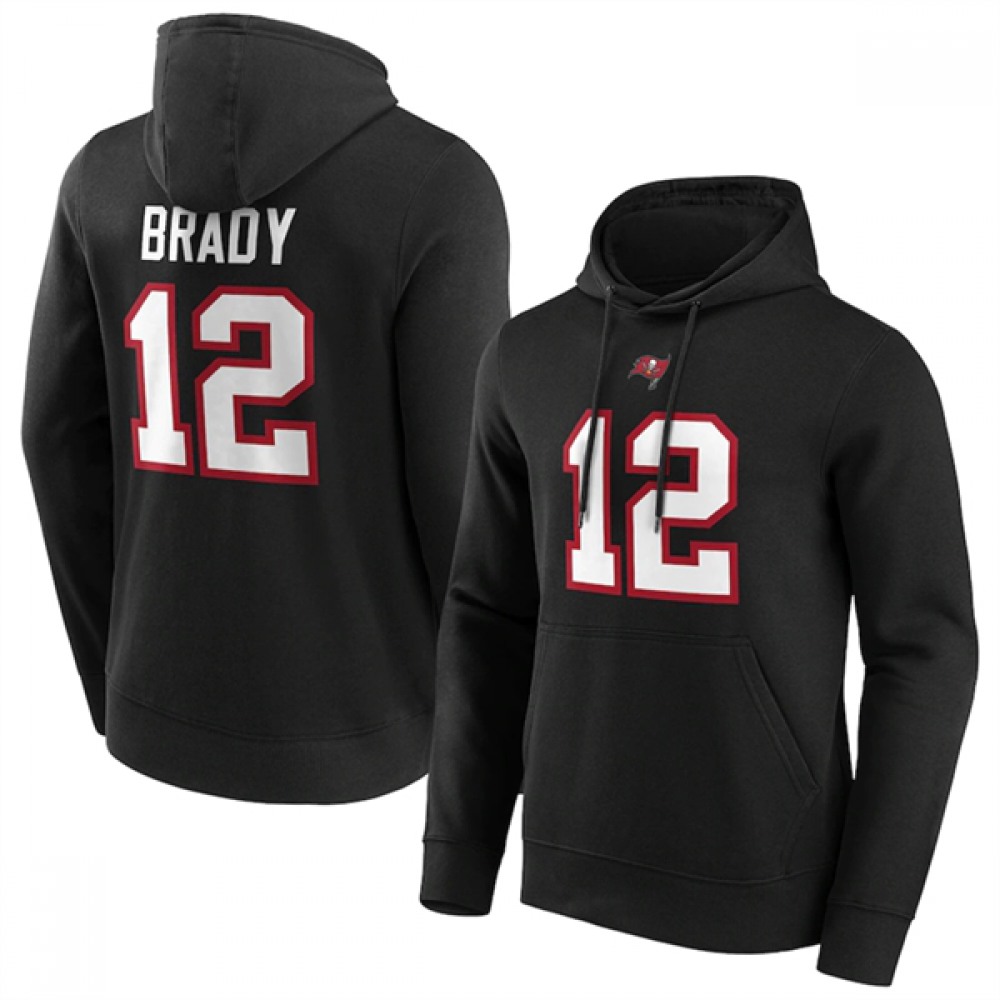 Men's Tampa Bay Buccaneers #12 Tom Brady Black Hoodie Men's Tampa Bay Buccaneers #12 Tom Brady Black Hoodie