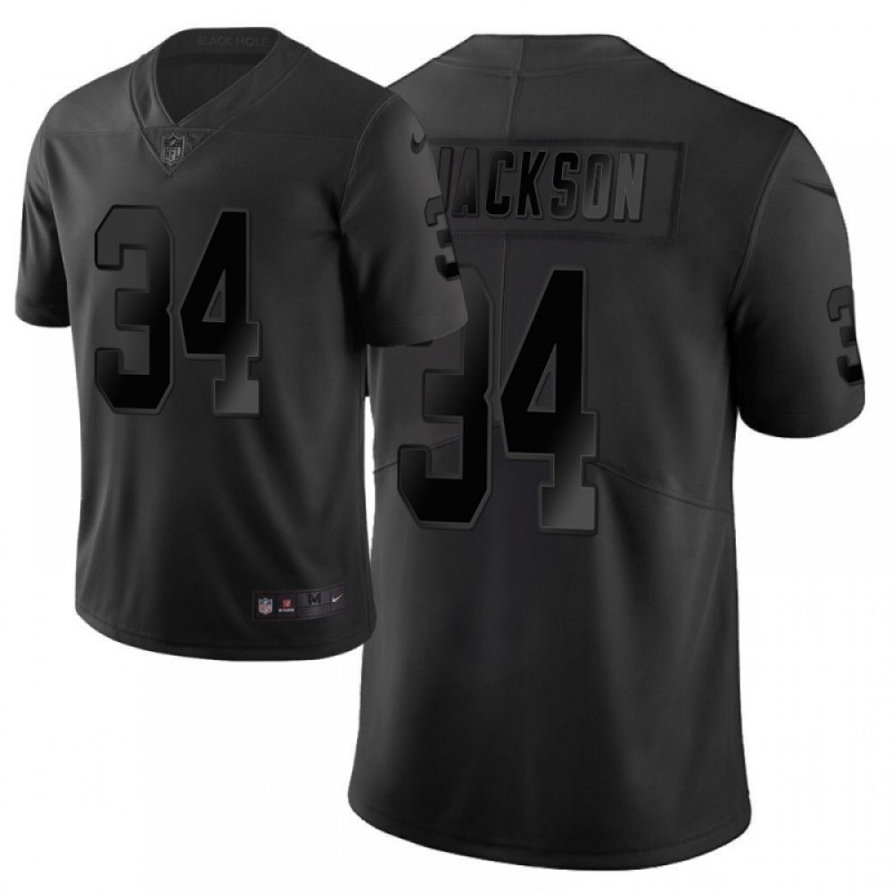 Men's Oakland Raiders #34 Bo Jackson Black Vapor City Edition Limited Stitched NFL Jersey Men's Oakland Raiders #34 Bo Jackson Black Vapor City Edition Limited Stitched NFL Jersey