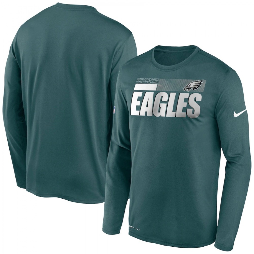 Men's Philadelphia Eagles 2020 Green Sideline Impact Legend Performance Long Sleeve T-Shirt Men's Philadelphia Eagles 2020 Green Sideline Impact Legend Performance Long Sleeve T-Shirt