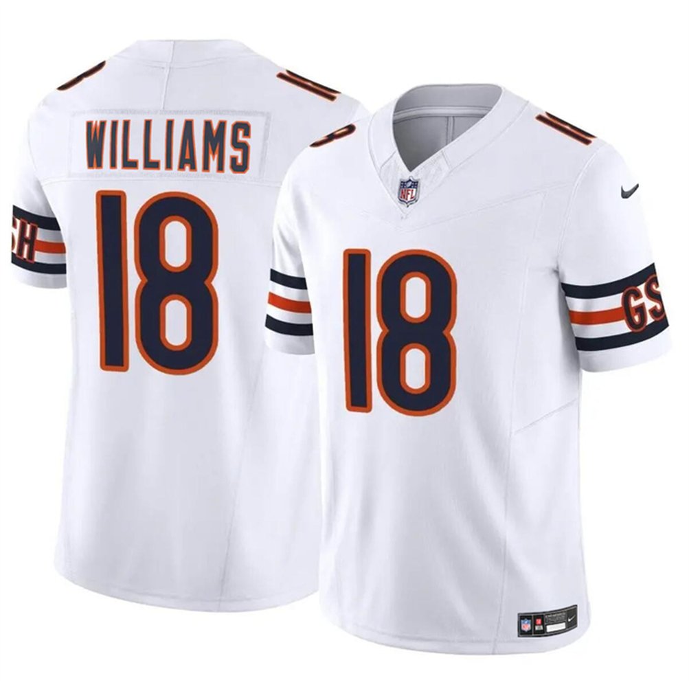 Youth Chicago Bears #18 Caleb Williams White 2024 Draft F.U.S.E Vapor Stitched Football Jersey Youth Chicago Bears #18 Caleb Williams White 2024 Draft F.U.S.E Vapor Stitched Football Jersey