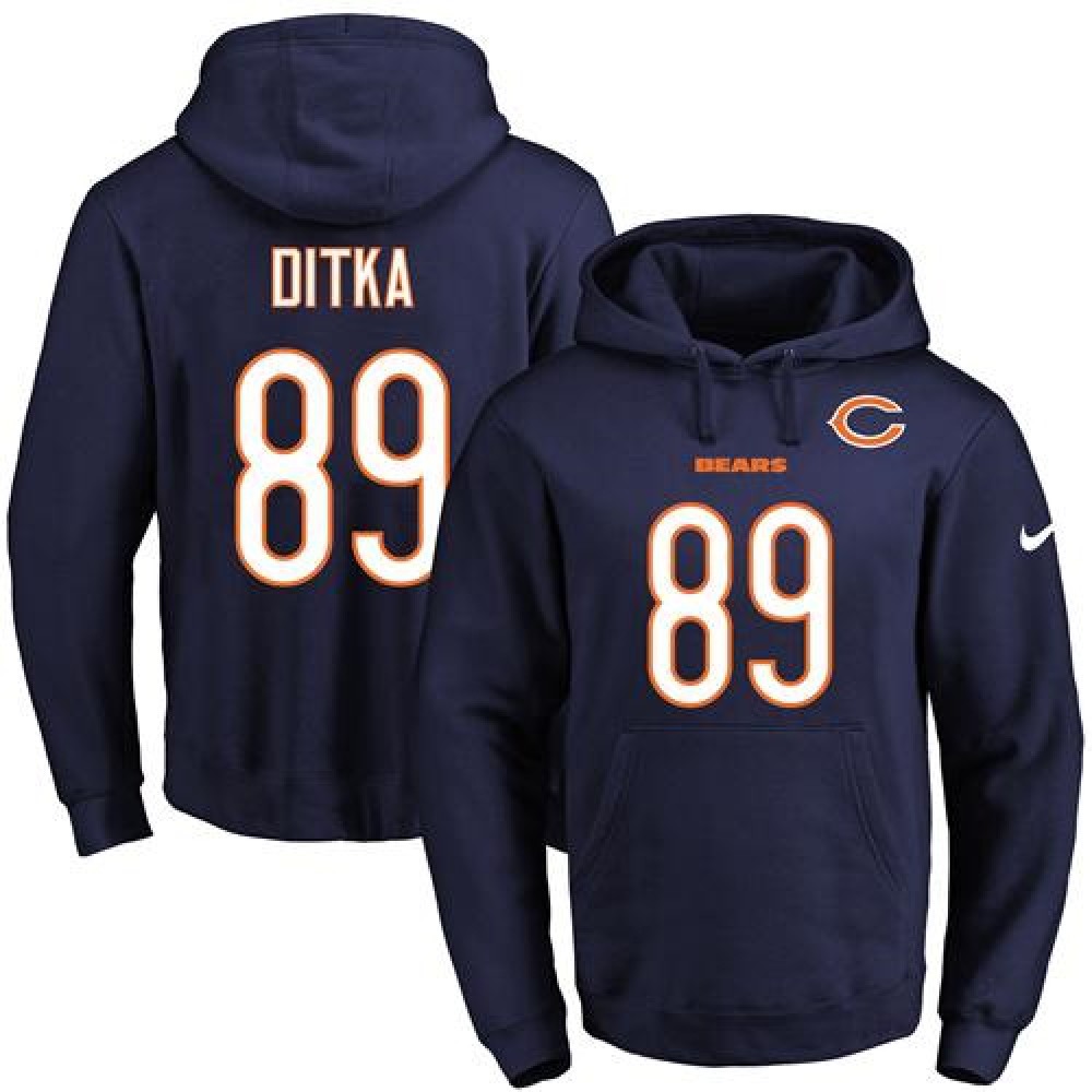 Nike Bears #89 Mike Ditka Navy Blue Name & Number Pullover NFL Hoodie Nike Bears #89 Mike Ditka Navy Blue Name & Number Pullover NFL Hoodie