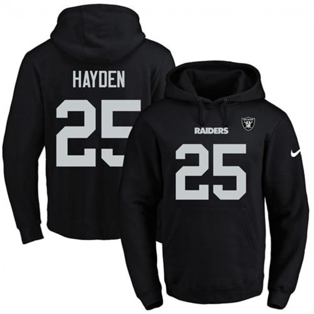 Nike Raiders #25 D.J. Hayden Black Name & Number Pullover NFL Hoodie Nike Raiders #25 D.J. Hayden Black Name & Number Pullover NFL Hoodie