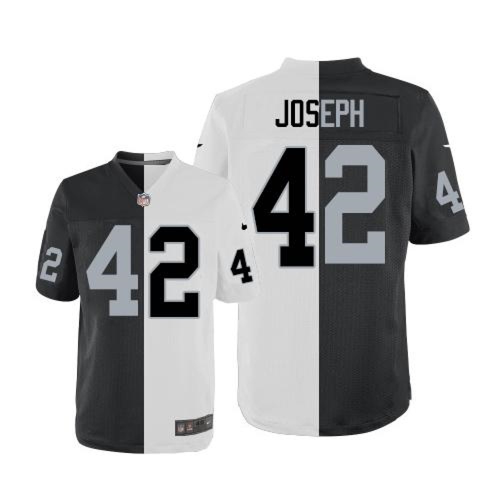 Nike Raiders #42 Karl Joseph White/Black Men's Stitched NFL Elite Split Jersey Nike Raiders #42 Karl Joseph White/Black Men's Stitched NFL Elite Split Jersey