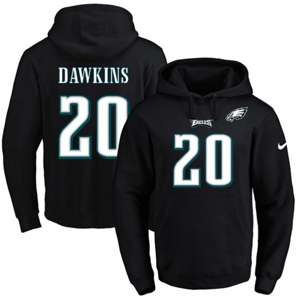 Nike Eagles #20 Brian Dawkins Black Name & Number Pullover NFL Hoodie Nike Eagles #20 Brian Dawkins Black Name & Number Pullover NFL Hoodie