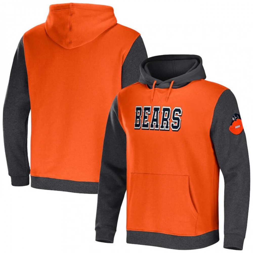 Men's Chicago Bears x Darius Rucker Collection Orange/Heather Colorblock Pullover Hoodie Men's Chicago Bears x Darius Rucker Collection Orange/Heather Colorblock Pullover Hoodie