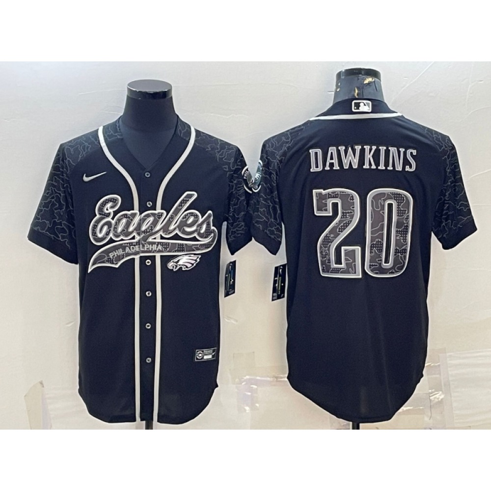 Men's Philadelphia Eagles #20 Brian Dawkins Black Reflective With Patch Cool Base Stitched Baseball Jersey Men's Philadelphia Eagles #20 Brian Dawkins Black Reflective With Patch Cool Base Stitched Baseball Jersey