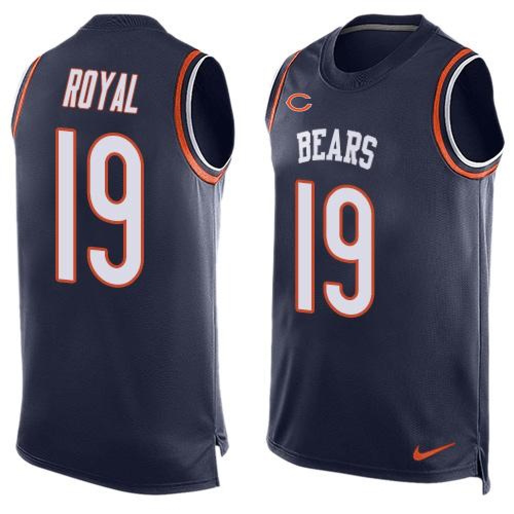 Nike Bears #19 Eddie Royal Navy Blue Team Color Men's Stitched NFL Limited Tank Top Jersey Nike Bears #19 Eddie Royal Navy Blue Team Color Men's Stitched NFL Limited Tank Top Jersey