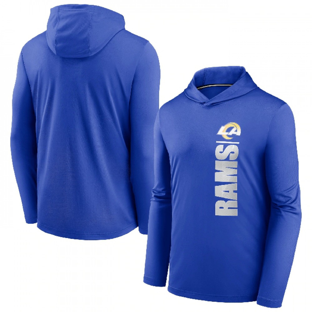 Men's Los Angeles Rams Royal Fan Gear Team Stack Hoodie Performance Long Sleeve T-Shirt Men's Los Angeles Rams Royal Fan Gear Team Stack Hoodie Performance Long Sleeve T-Shirt