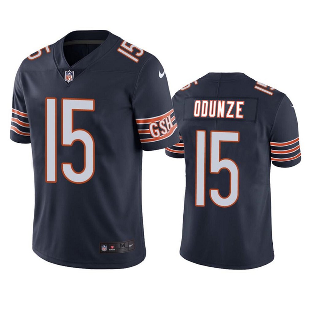 Men's Chicago Bears #15 Rome Odunze Navy 2024 Draft Vapor Stitched Football Jersey Men's Chicago Bears #15 Rome Odunze Navy 2024 Draft Vapor Stitched Football Jersey