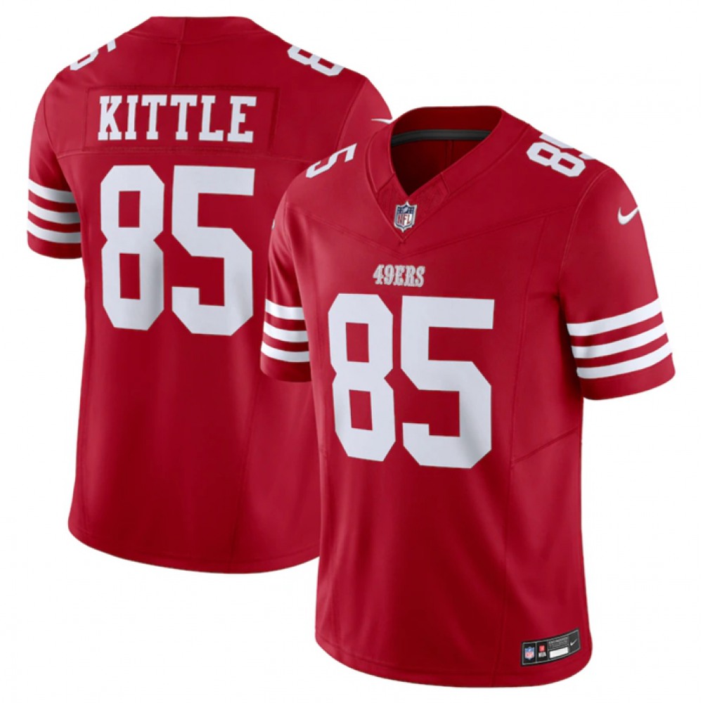 Men's San Francisco 49ers #85 George Kittle Red 2023 F.U.S.E. Vapor Untouchable Limited Stitched Football Jersey Men's San Francisco 49ers #85 George Kittle Red 2023 F.U.S.E. Vapor Untouchable Limited Stitched Football Jersey