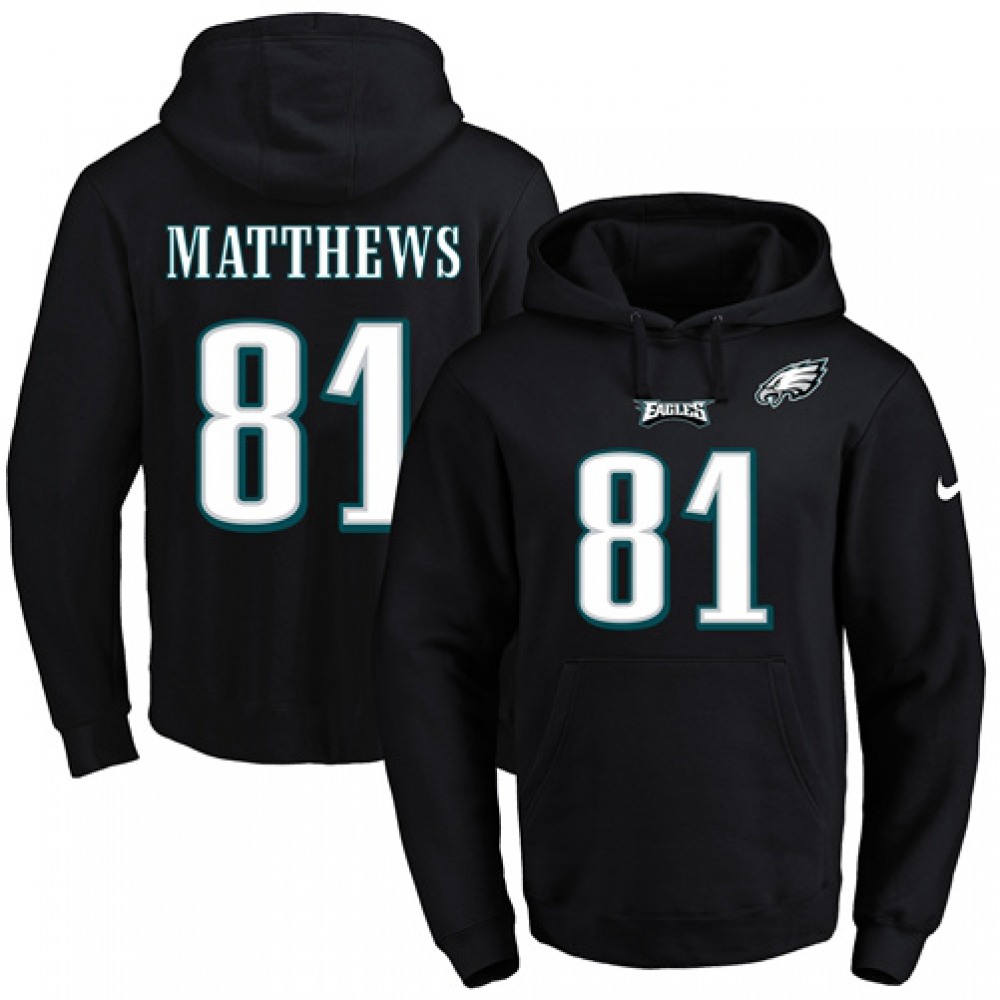 Nike Eagles #81 Jordan Matthews Black Name & Number Pullover NFL Hoodie Nike Eagles #81 Jordan Matthews Black Name & Number Pullover NFL Hoodie
