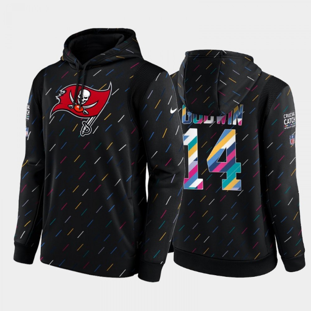 Men's Tampa Bay Buccaneers #14 Chris Godwin 2021 Charcoal Crucial Catch Therma Pullover Hoodie Men's Tampa Bay Buccaneers #14 Chris Godwin 2021 Charcoal Crucial Catch Therma Pullover Hoodie