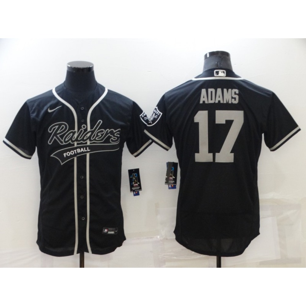 Men's Las Vegas Raiders #17 Davante Adams Black Flex Base Stitched Jersey Men's Las Vegas Raiders #17 Davante Adams Black Flex Base Stitched Jersey