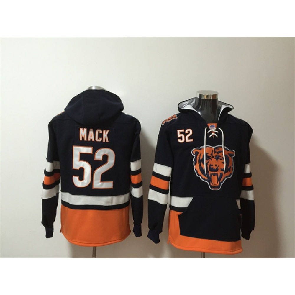 Men's Chicago Bears #52 Khalil Mack Black Ageless Must-Have Lace-Up Pullover Hoodie Men's Chicago Bears #52 Khalil Mack Black Ageless Must-Have Lace-Up Pullover Hoodie