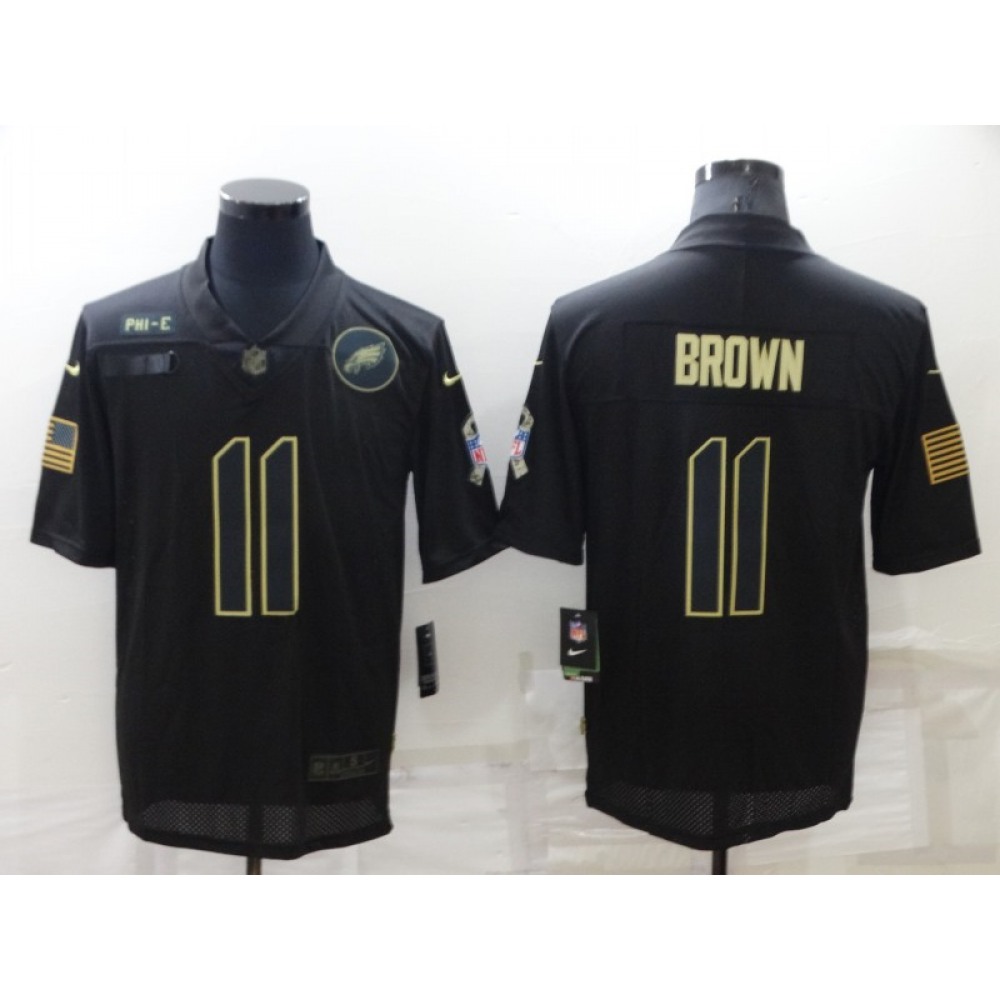 Men's Philadelphia Eagles #11 A. J. Brown Black Salute To Service Limited Stitched Jersey Men's Philadelphia Eagles #11 A. J. Brown Black Salute To Service Limited Stitched Jersey