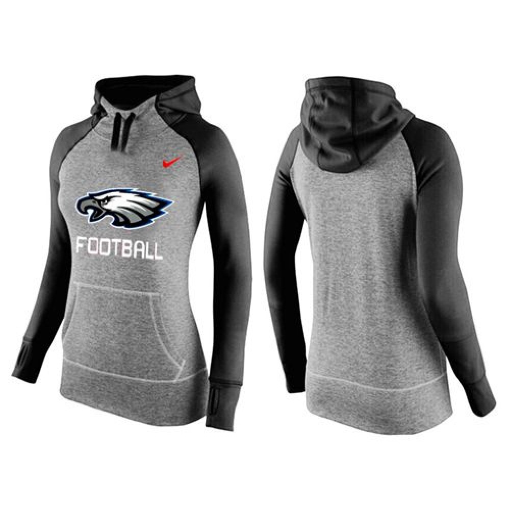 Women's Nike Philadelphia Eagles Performance Hoodie Grey & Black_1 Women's Nike Philadelphia Eagles Performance Hoodie Grey & Black_1