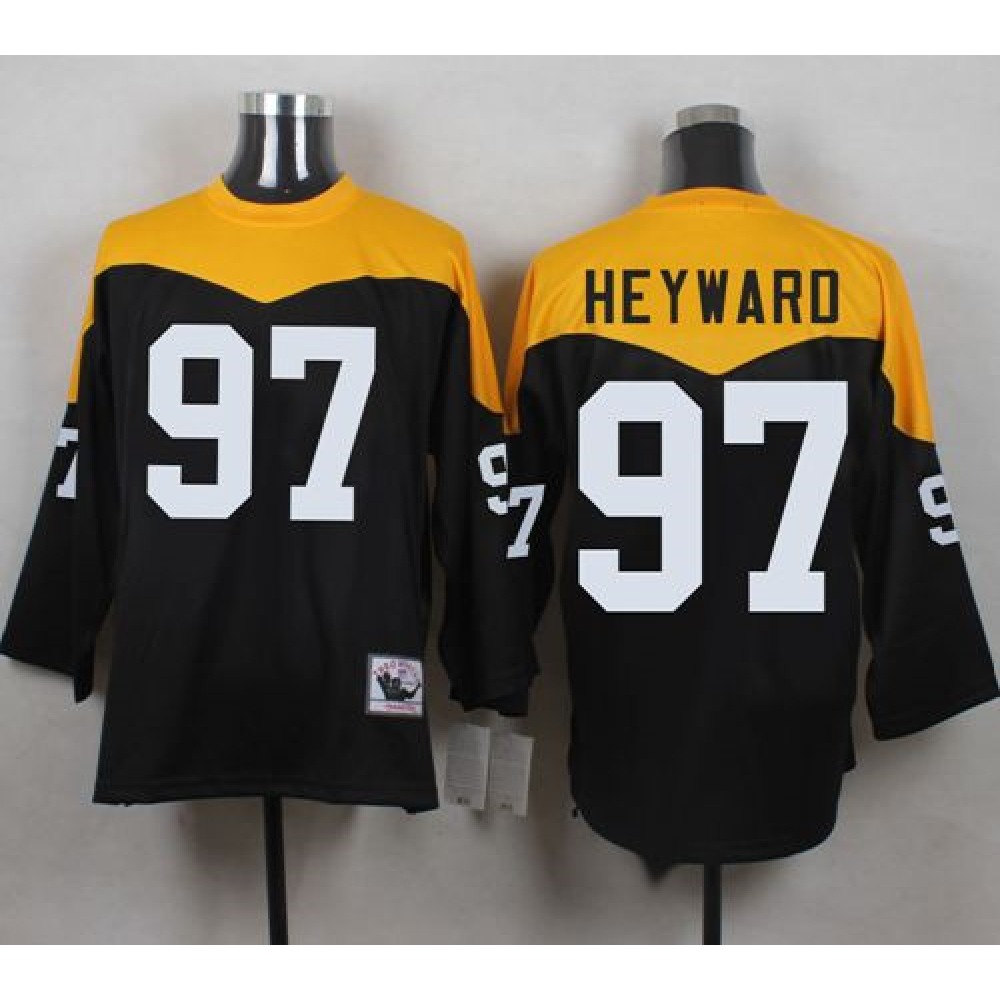 Mitchell And Ness 1967 Steelers #97 Cameron Heyward Black/Yelllow Throwback Men's Stitched NFL Jersey Mitchell And Ness 1967 Steelers #97 Cameron Heyward Black/Yelllow Throwback Men's Stitched NFL Jersey