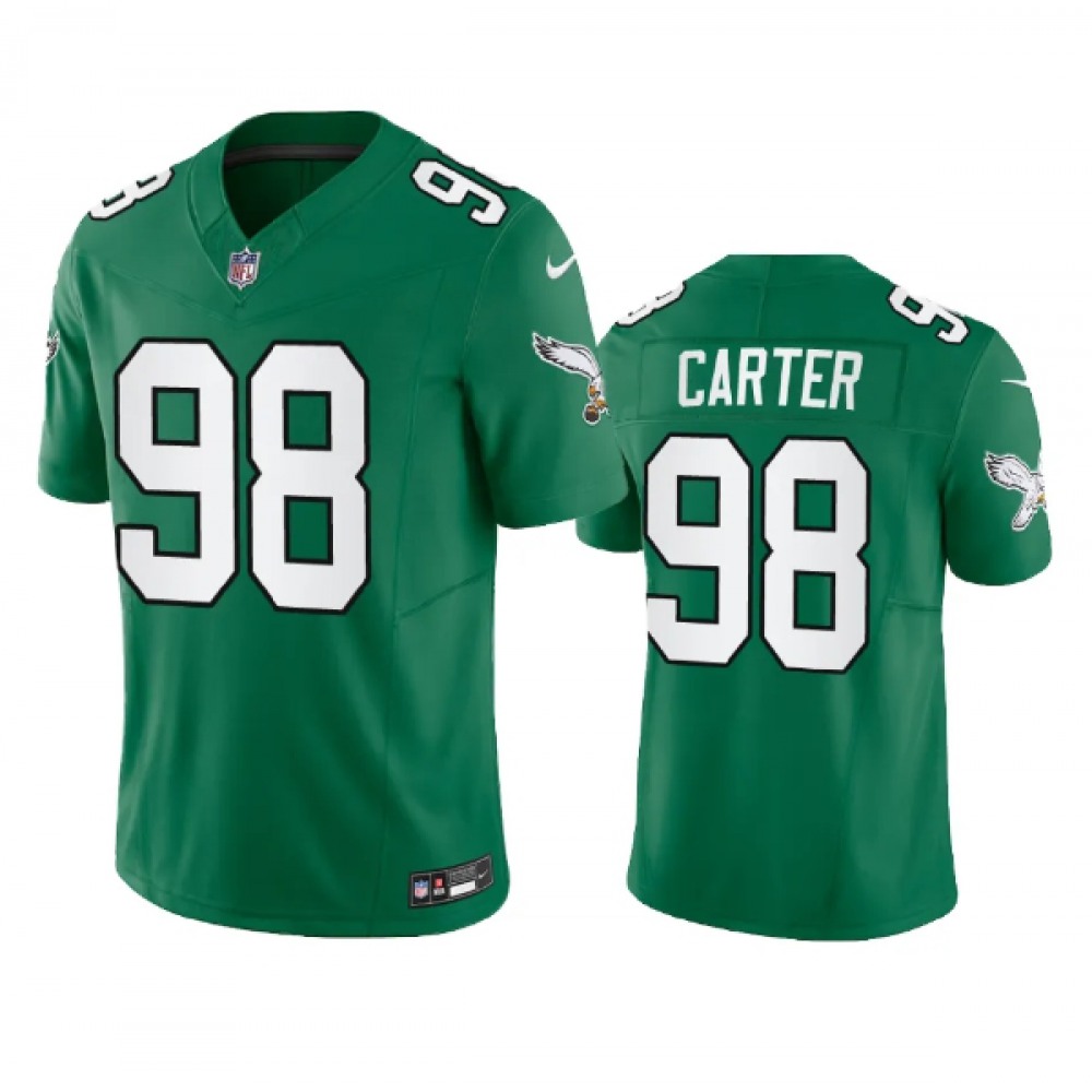 Men's Philadelphia Eagles #98 Jalen Carter Green 2023 F.U.S.E. Vapor Untouchable Stitched Football Jersey Men's Philadelphia Eagles #98 Jalen Carter Green 2023 F.U.S.E. Vapor Untouchable Stitched Football Jersey