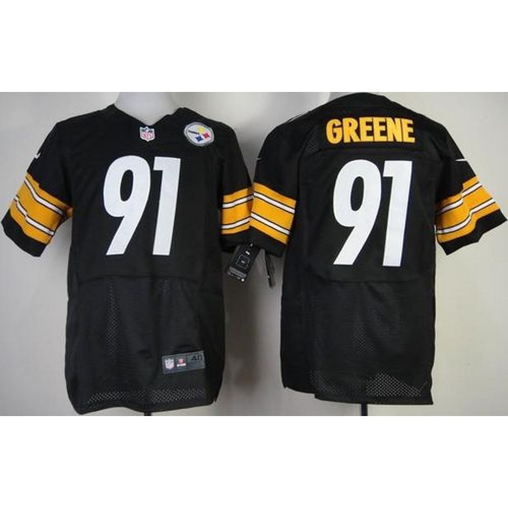 Nike Steelers #91 Kevin Greene Black Team Color Men's Stitched NFL Elite Jersey