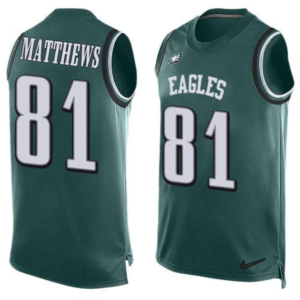 Nike Eagles #81 Jordan Matthews Midnight Green Team Color Men's Stitched NFL Limited Tank Top Jersey Nike Eagles #81 Jordan Matthews Midnight Green Team Color Men's Stitched NFL Limited Tank Top Jersey