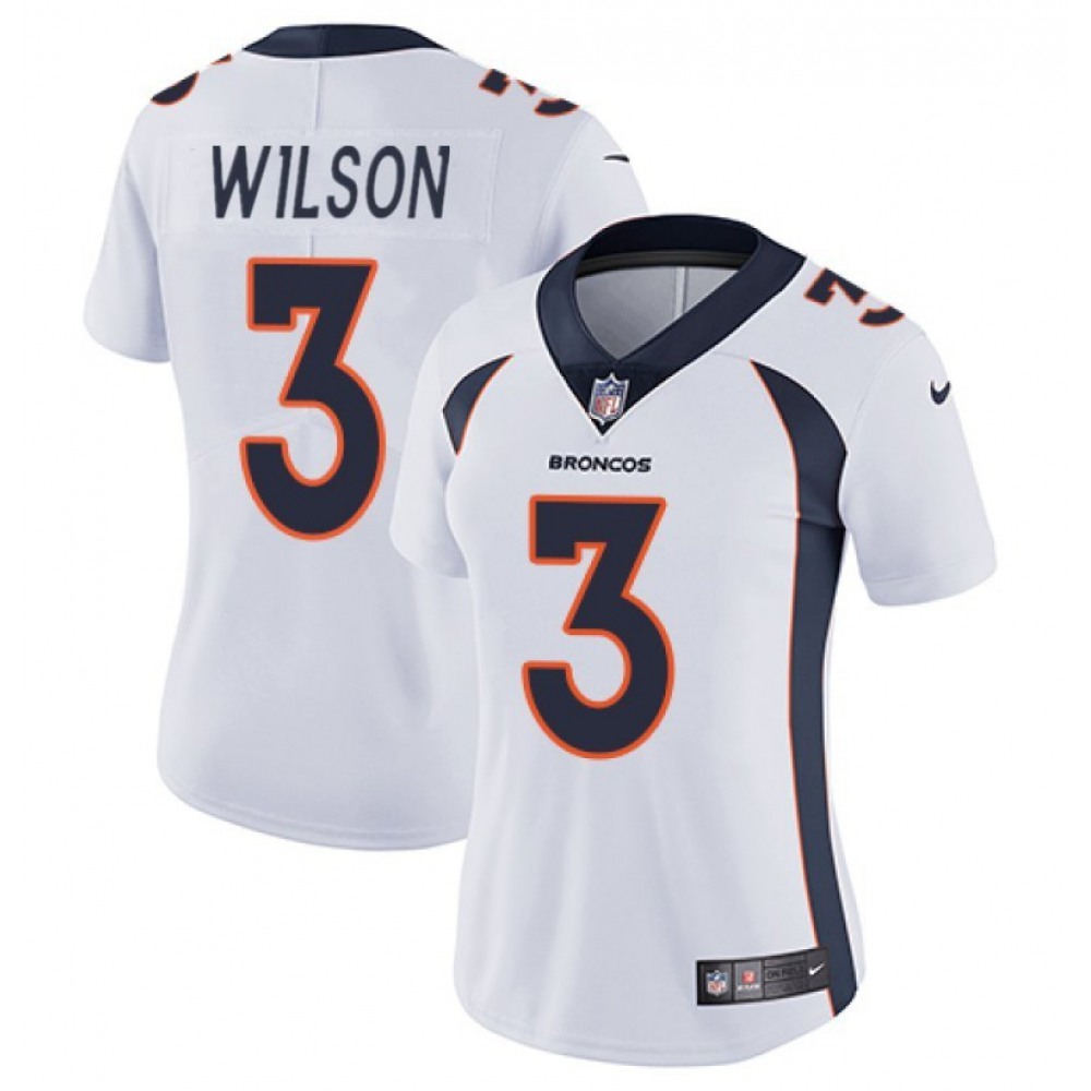 Women's Denver Broncos #3 Russell Wilson White Vapor Limited Stitched Jersey(Run Small) Women's Denver Broncos #3 Russell Wilson White Vapor Limited Stitched Jersey(Run Small)